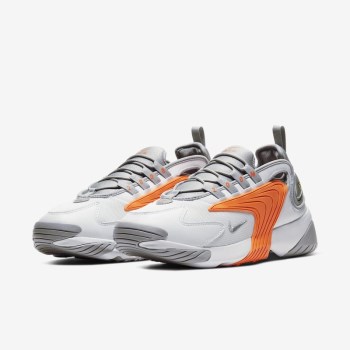 Nike Zoom 2K - Férfi Utcai Cipő - Fehér/Narancssárga/Világos Szürke